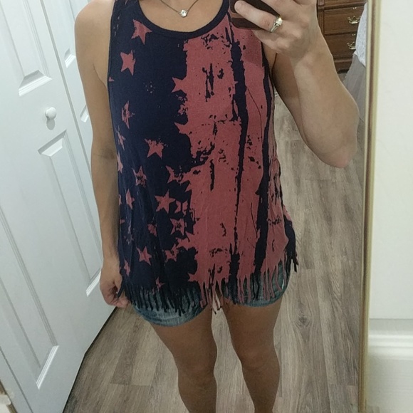 Fringed Racerback Tank | Size Small - Picture 3 of 3